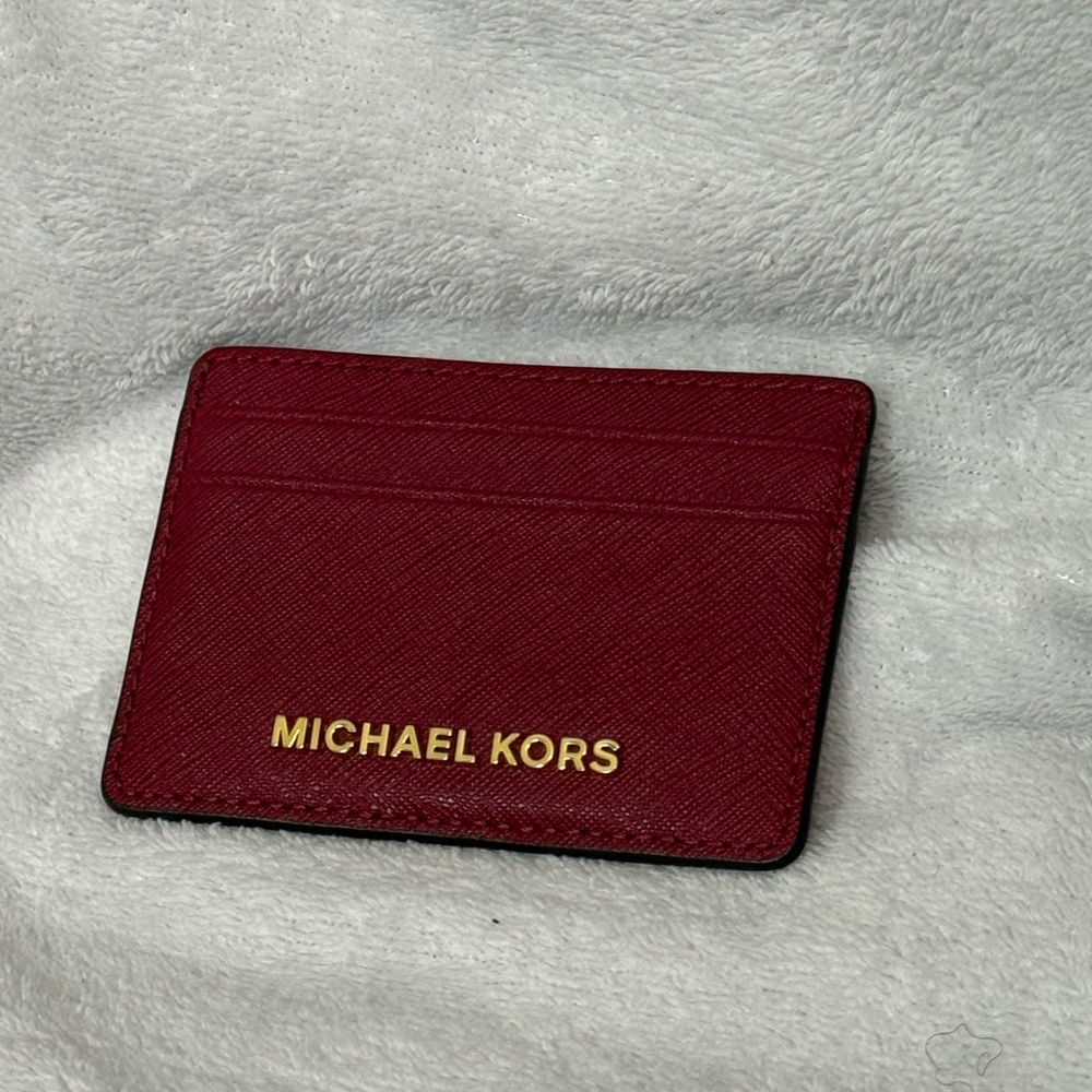 Michael Kors Card Holder Leather Wallet Slim Card Case